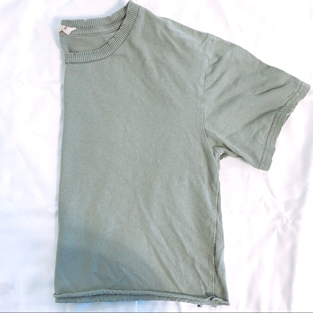 Olive Green Cropped Shirt